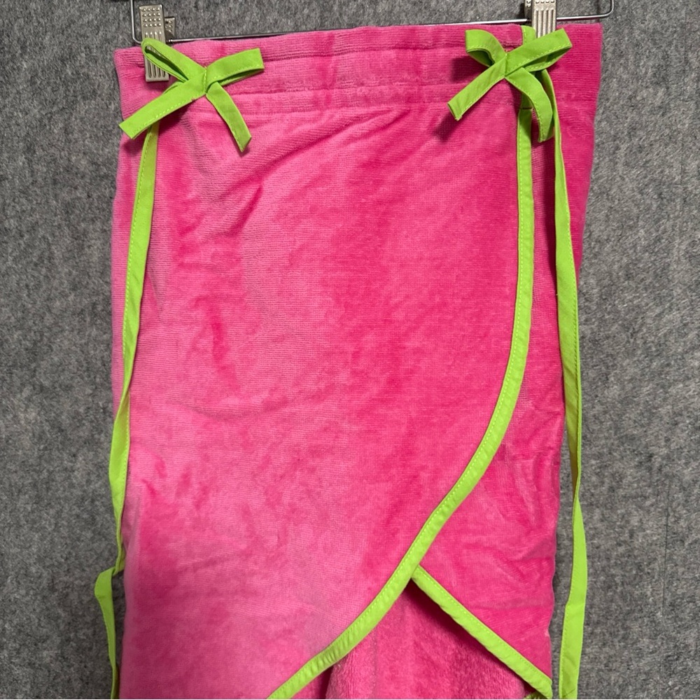 Lands' End Vibrant Pink Sarong with Green Accents Mermaid